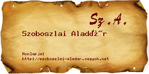 Szoboszlai Aladár névjegykártya